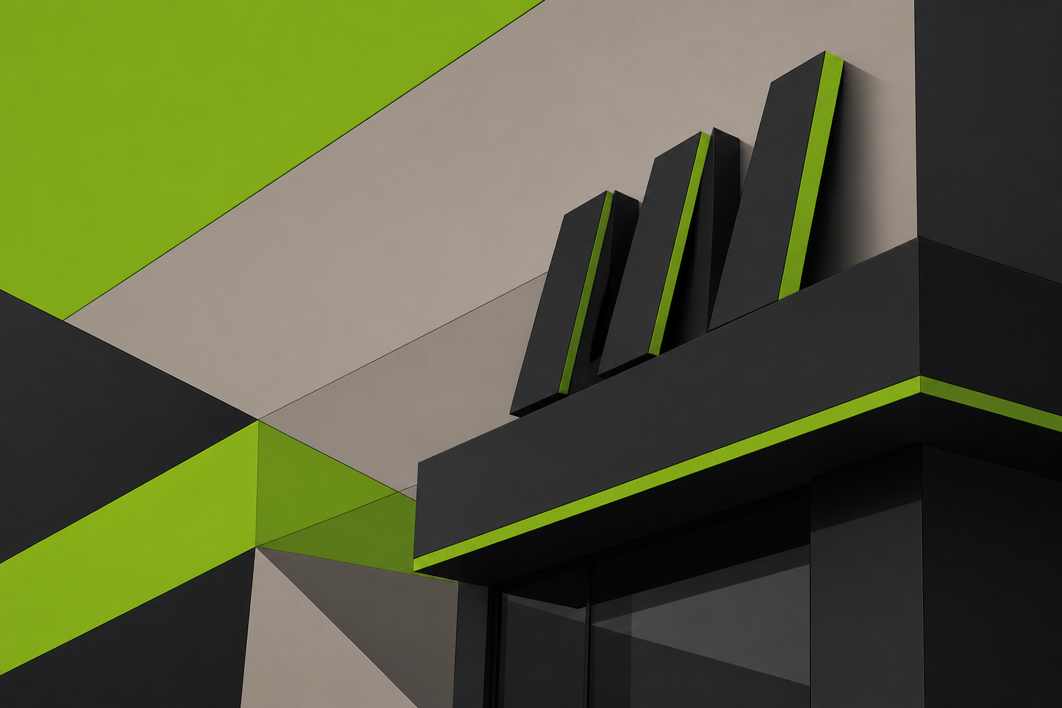 Geometric storefront signage motif