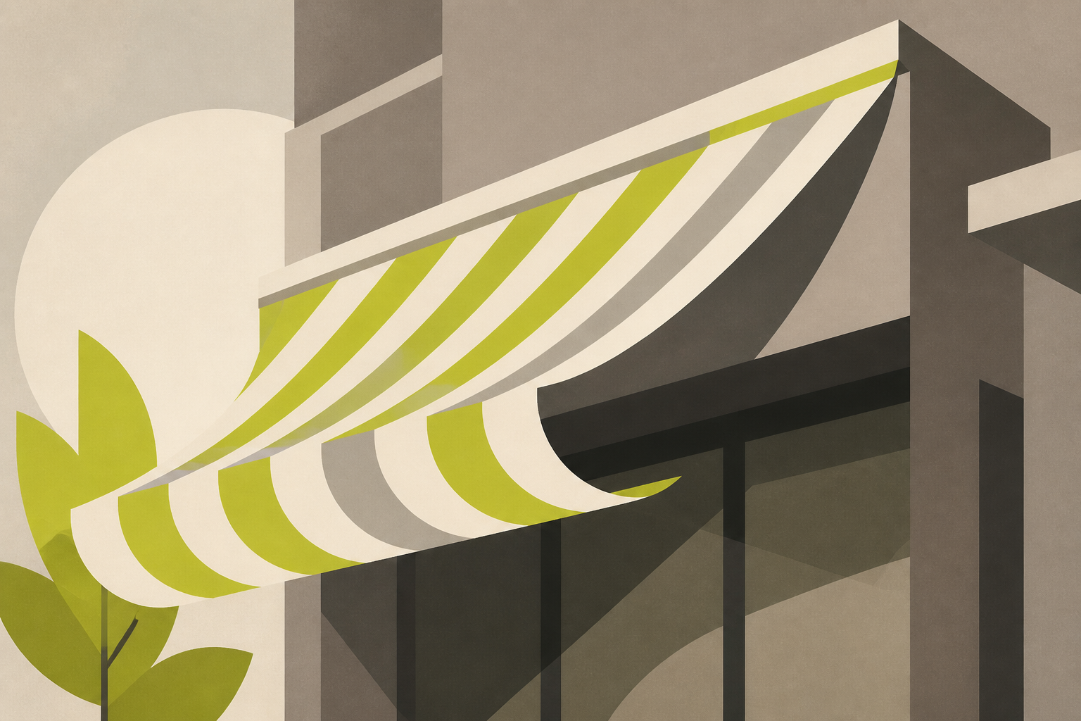 Geometric awning canopy motif